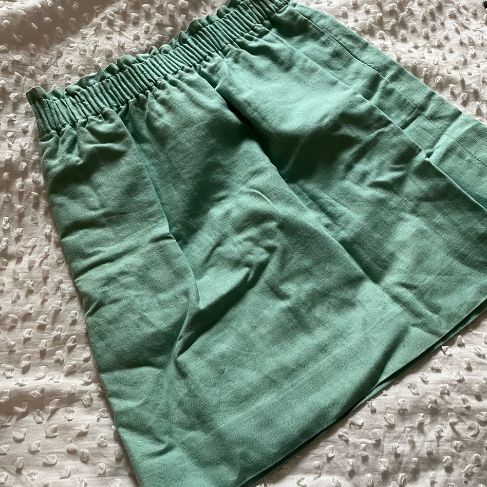 Light Teal J. Crew Paper Bag Skirt